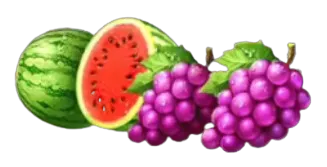 Sandía y uvas
